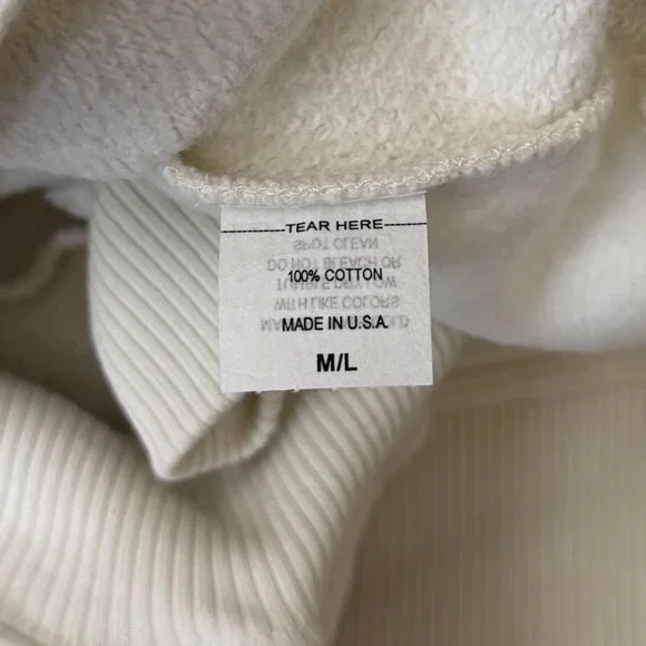 JOAH BROWN Retro Half Zip Pullover NWT Off White Luxe French Terry Oversized M/L - Picture 11 of 11